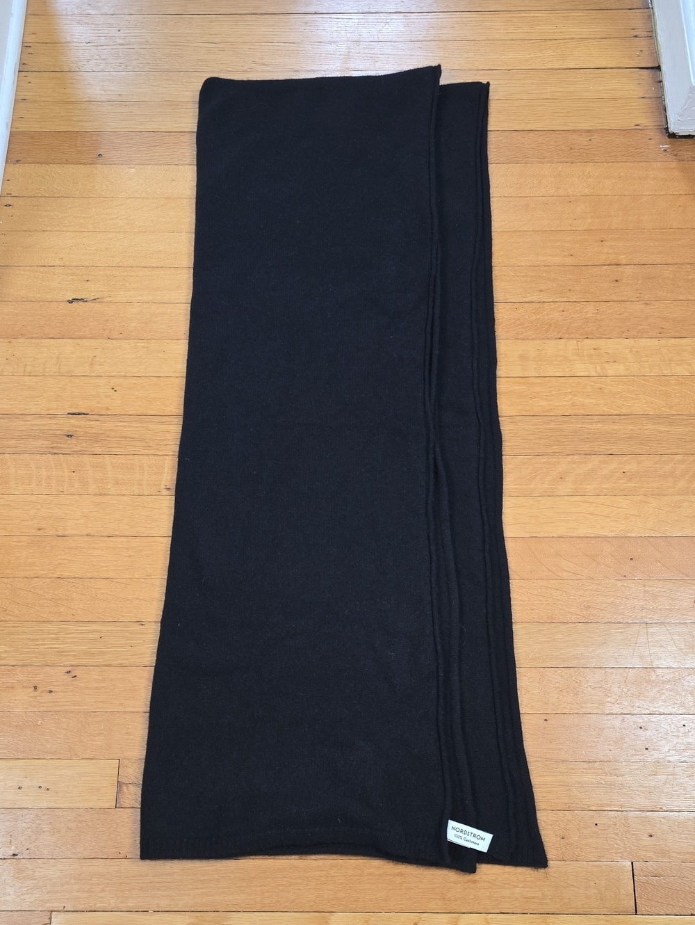 Nordstrom, Cashmere Travel Wrap Scarf, Black, EUC, Women's OS (90"L x 34"W)